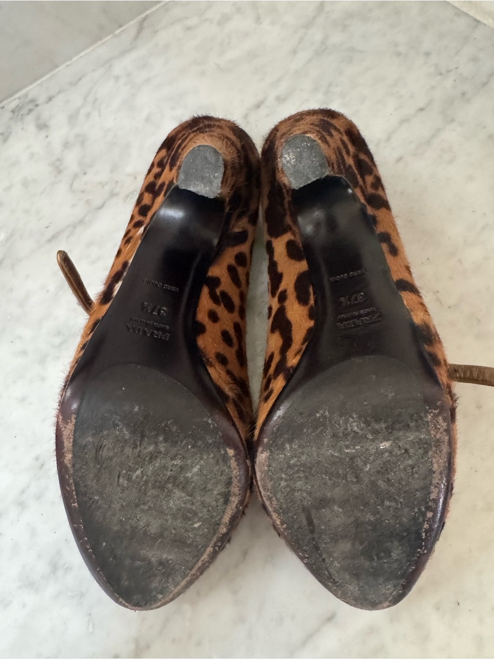 Prada Leopard Print Pony Hair Mary Jane heels - Picture 6 of 8